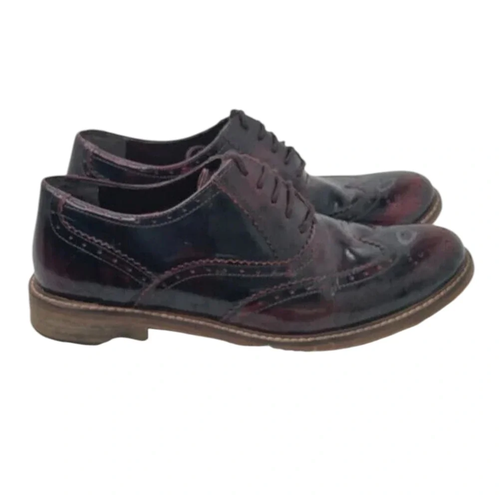 Burgundy Wingtip Lace Up Oxfords Dress Shoes 10.5
